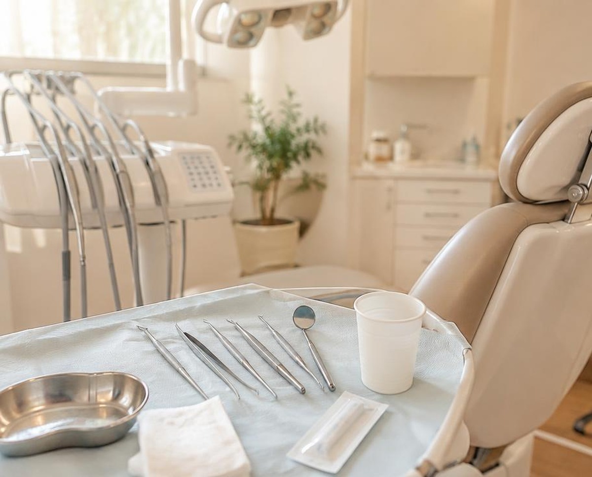 Instrumental dental estéril preparado (imagen ilustrativa generada por IA)